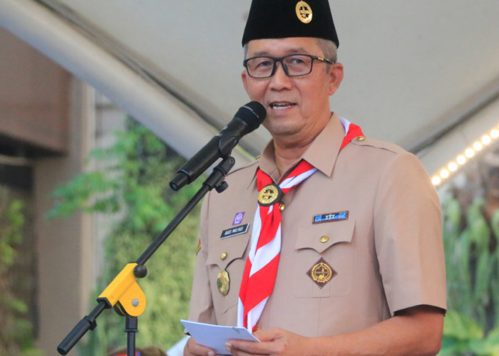 APRESIASI: Pj Walikota Agus Mulyadi mengapresiasi peran, eksistensi dan kontribusi Pramuka dalam pembangunan karakter, karena anggota Pramuka dididik berjiwa Pancasila.