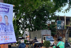  Pasangan Eti-Suhendrik Tancap Gas, Poster Cirebon Beres Terpasang di Jalan Utama Kota Cirebon