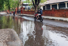 Jalan Rusak dan Tergenang Samping Dinas PUPR