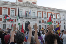 Massa di Madrid Dukung Palestina 