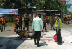 Sepeda Motor Terbakar di SPBU